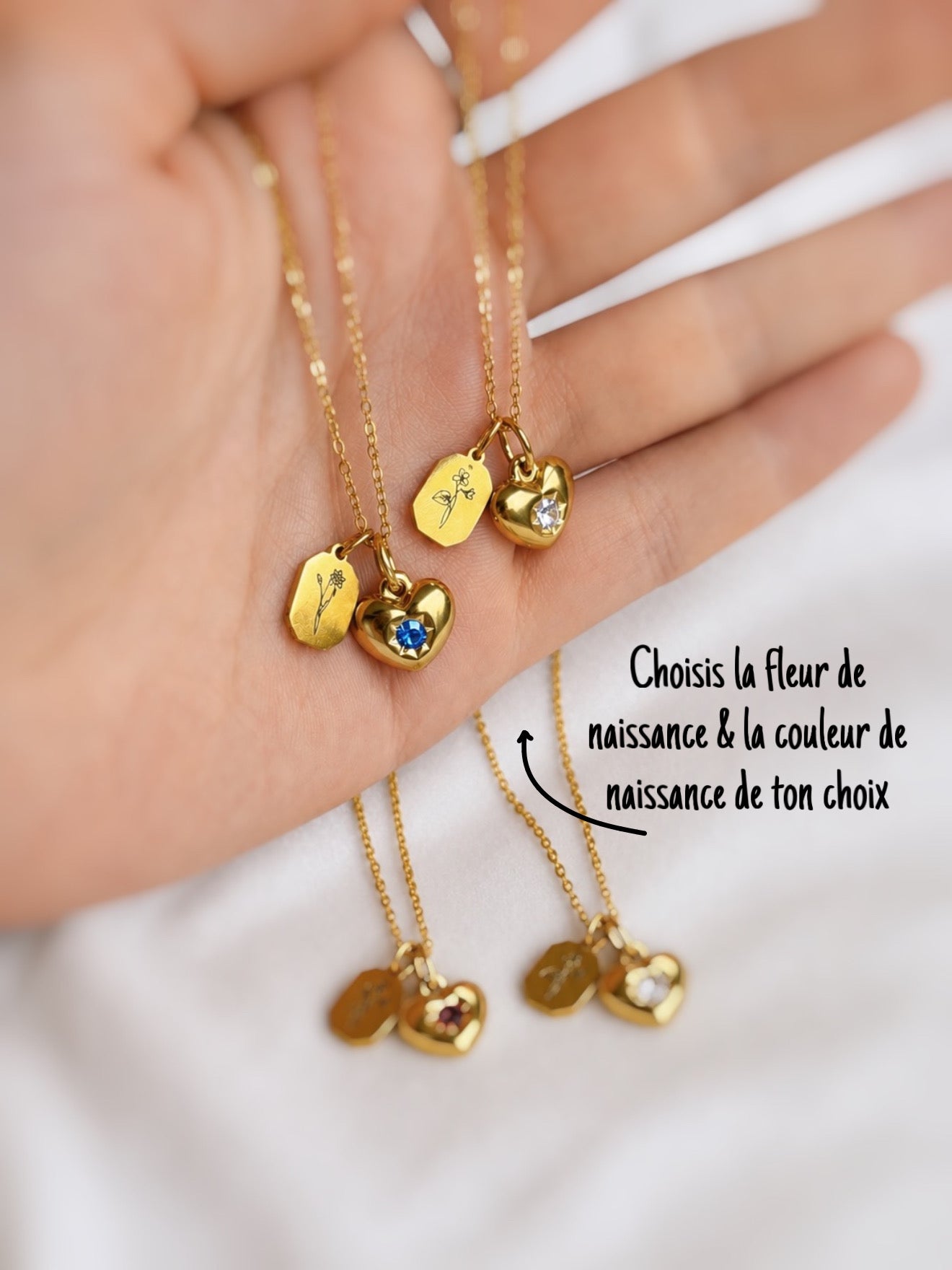 Fleur de naissance ~ collier personnalisé