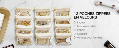 Paulina Écrin de voyage pour bijoux – 12 pochettes