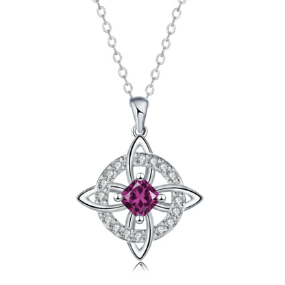 Collier Hécate – Nœud Mystique & Pierre de Naissance + Écrin à Bijoux Offert