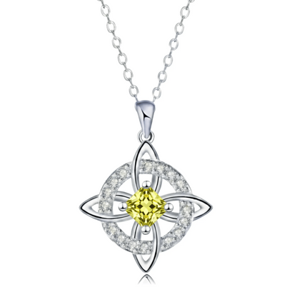 Collier Hécate – Nœud Mystique & Pierre de Naissance + Écrin à Bijoux Offert