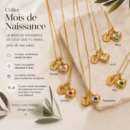 Fleur de naissance ~ collier personnalisé