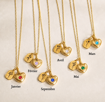 Fleur de naissance ~ collier personnalisé