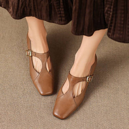 Escarpins Éléa – Cuir Véritable à Bout Carré