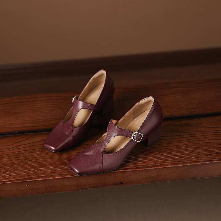 Escarpins Éléa – Cuir Véritable à Bout Carré