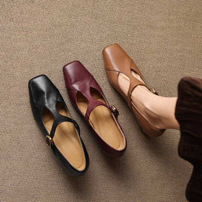 Escarpins Éléa – Cuir Véritable à Bout Carré