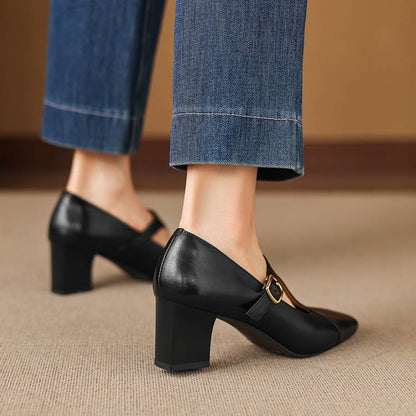 Escarpins Éléa – Cuir Véritable à Bout Carré