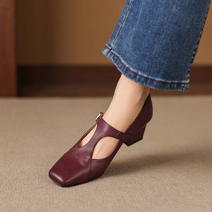 Escarpins Éléa – Cuir Véritable à Bout Carré