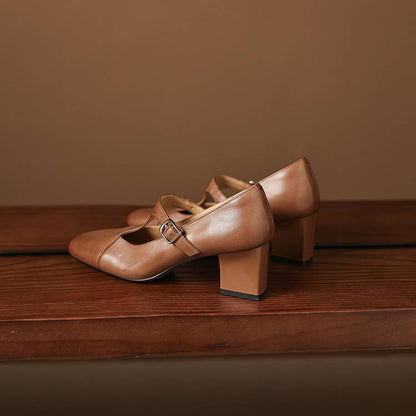 Escarpins Éléa – Cuir Véritable à Bout Carré