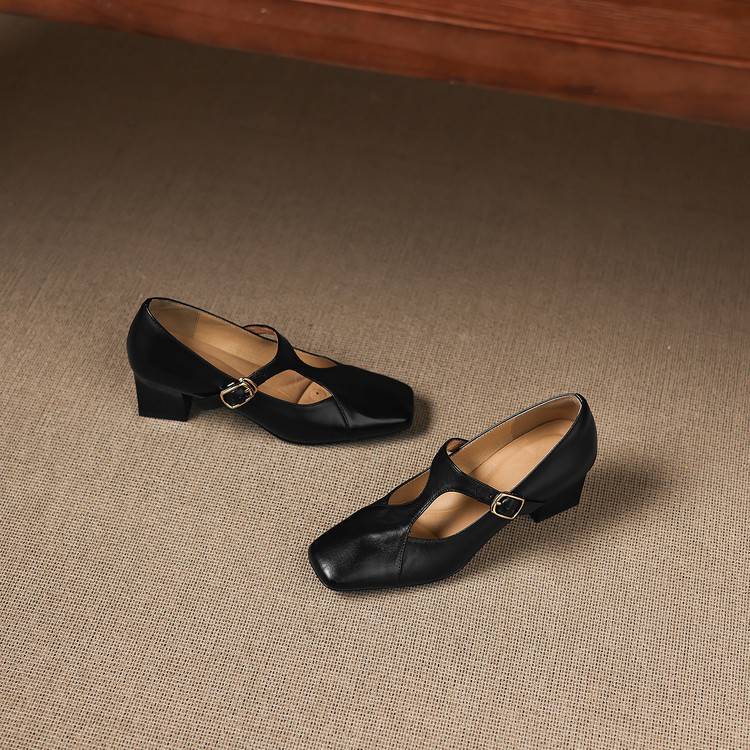 Escarpins Éléa – Cuir Véritable à Bout Carré