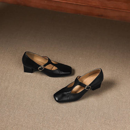 Escarpins Éléa – Cuir Véritable à Bout Carré