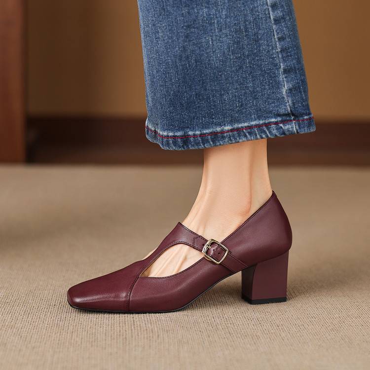 Escarpins Éléa – Cuir Véritable à Bout Carré