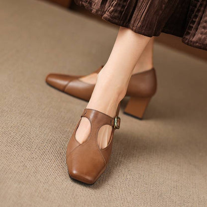 Escarpins Éléa – Cuir Véritable à Bout Carré