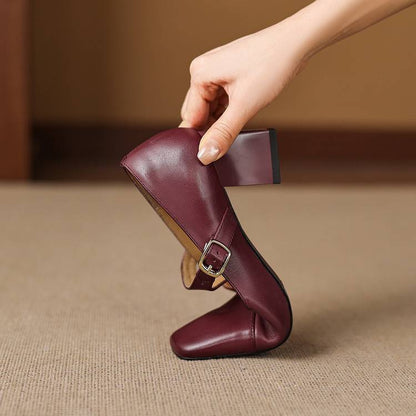 Escarpins Éléa – Cuir Véritable à Bout Carré