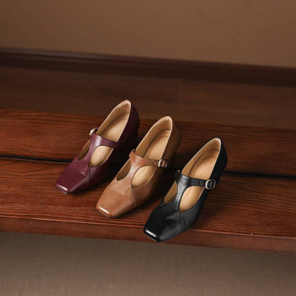 Escarpins Éléa – Cuir Véritable à Bout Carré