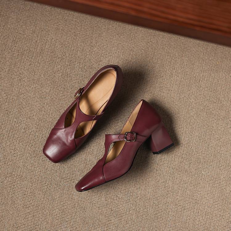 Escarpins Éléa – Cuir Véritable à Bout Carré