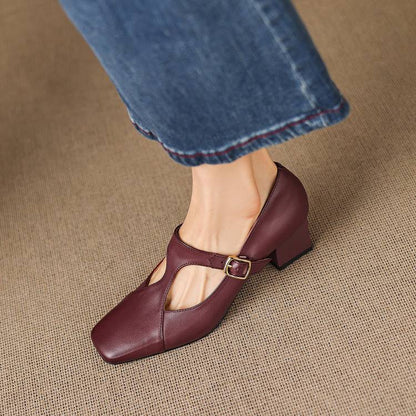 Escarpins Éléa – Cuir Véritable à Bout Carré