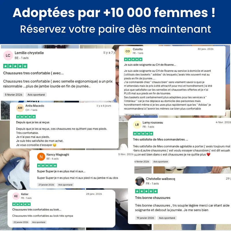DouceFoulée™ - Baskets Ultra Confort pour Femmes Actives ( infirmières, aide-soignantes, mamans..)