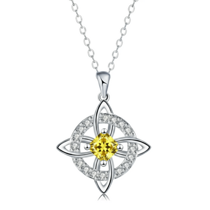 Collier Hécate – Nœud Mystique & Pierre de Naissance + Écrin à Bijoux Offert