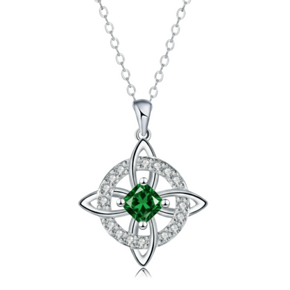 Collier Hécate – Nœud Mystique & Pierre de Naissance + Écrin à Bijoux Offert