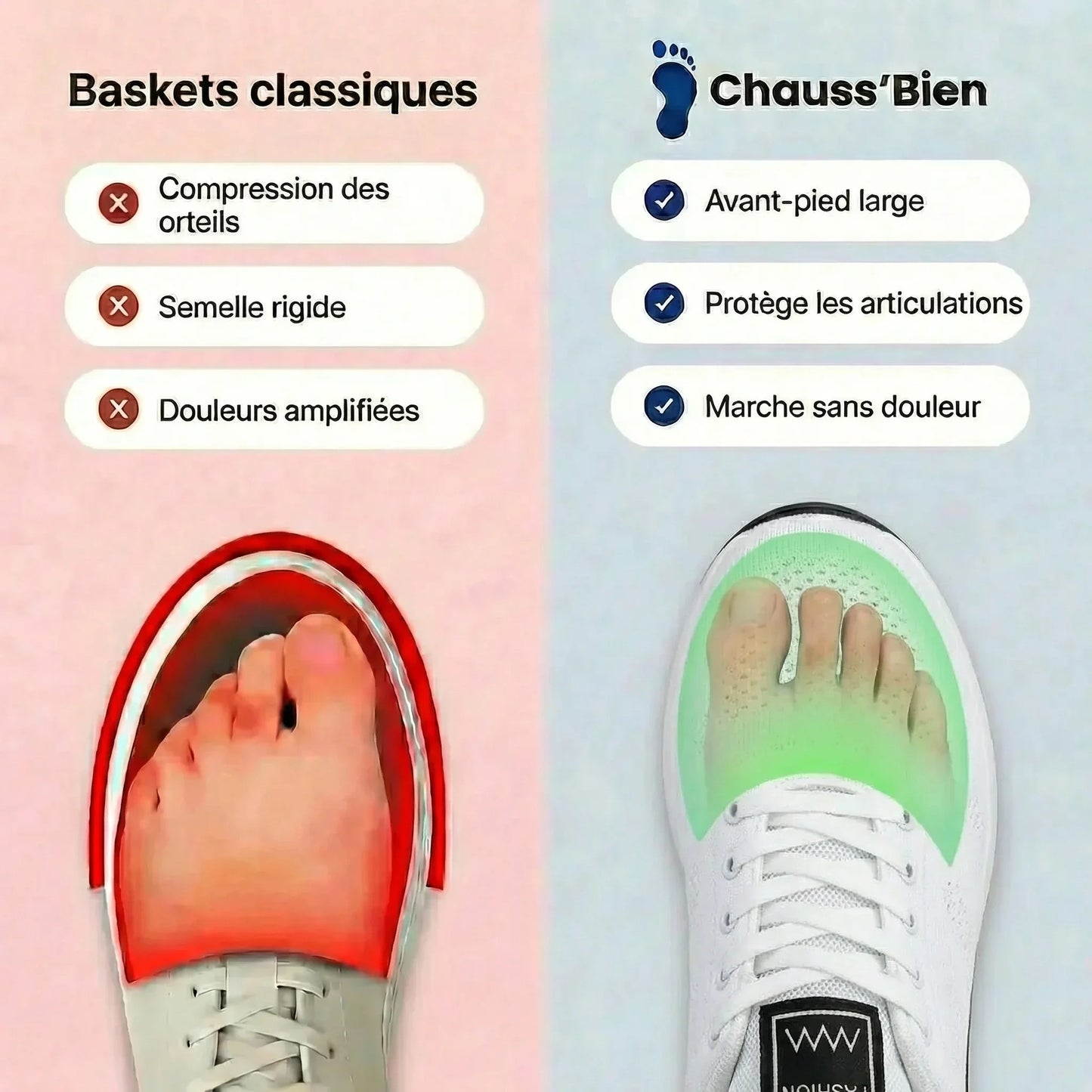 DouceFoulée™ - Baskets Ultra Confort pour Femmes Actives ( infirmières, aide-soignantes, mamans..)