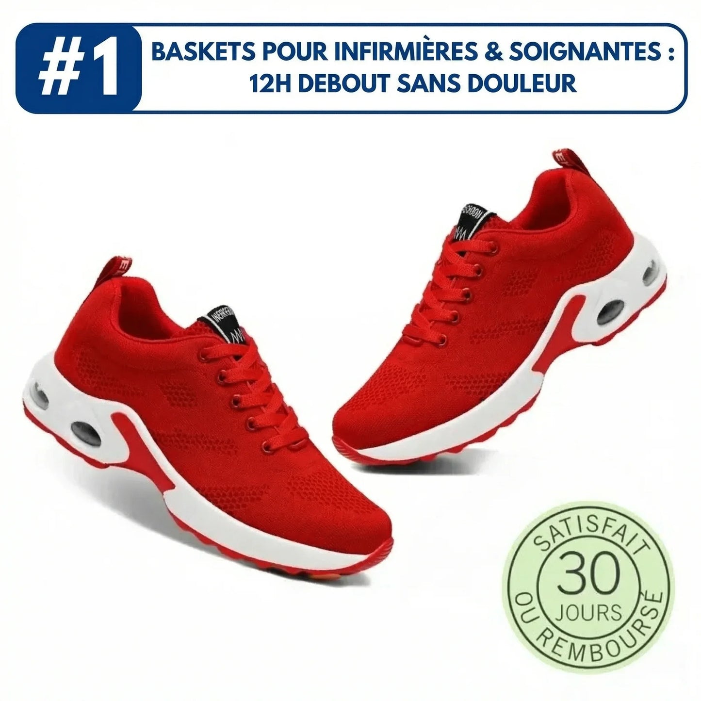 DouceFoulée™ - Baskets Ultra Confort pour Femmes Actives ( infirmières, aide-soignantes, mamans..)